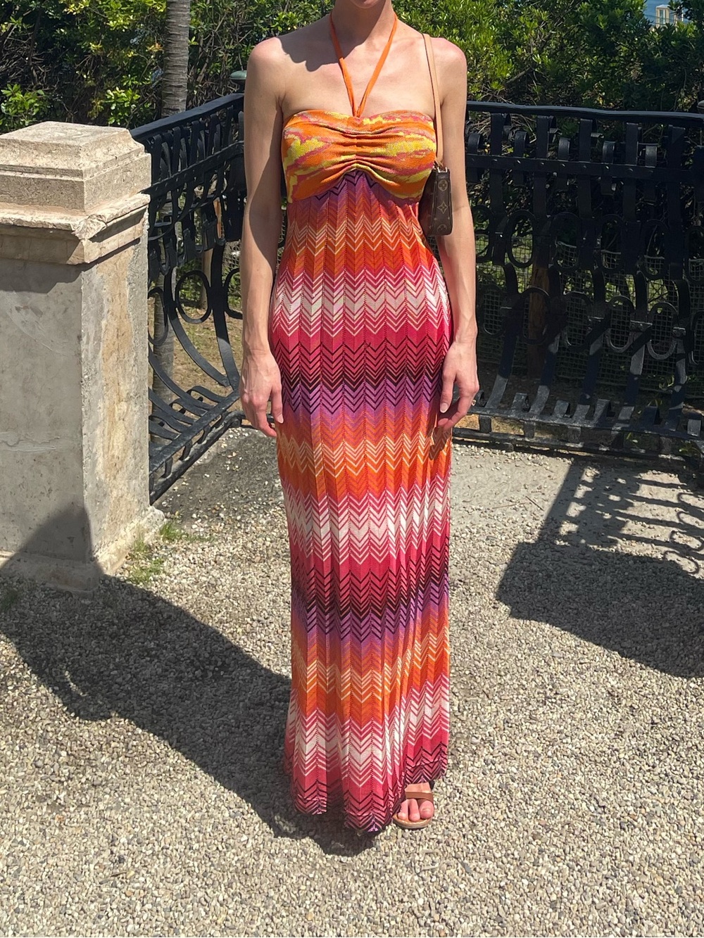 Multi Color Strapless Halter Neck Maxi Dress